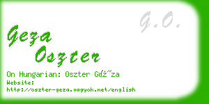 geza oszter business card